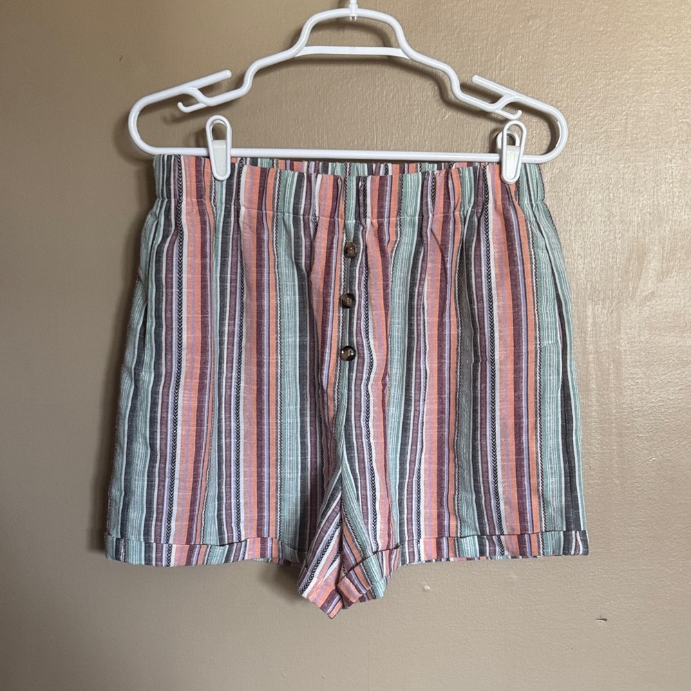 Striped High Waist Women Shorts